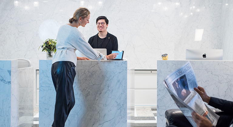 Hybrid team working remotely with virtual office features in Hong Kong